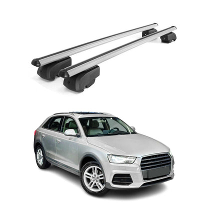 2013-2018 Audi Q3 Roof Rack Cross Bars Silver Luggage Carrier 2 Pcs