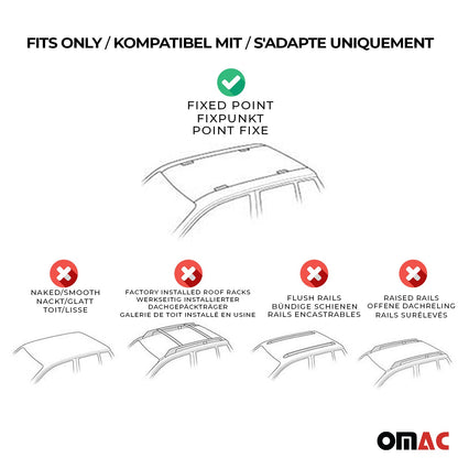 OMAC Fix Points Roof Racks Cross Bar Carrier for Mazda 6 2003-2008 Alu Silver 2x '4614913