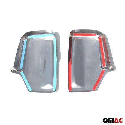 OMAC Side Mirror Cover Caps Fits Mercedes Sprinter W906 2010-2018 Steel Silver 2 Pcs 4724111