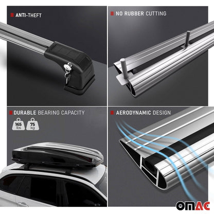 OMAC Roof Rack Cross Bars Alu for Mitsubishi Outlander Sport 2011-2024 Gray 2Pcs '4913926