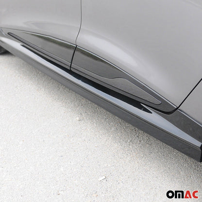 OMAC Side Door Molding Trim Skirt Garnish for Renault Clio 2012-2018 Steel Dark 4 Pcs 6116132B