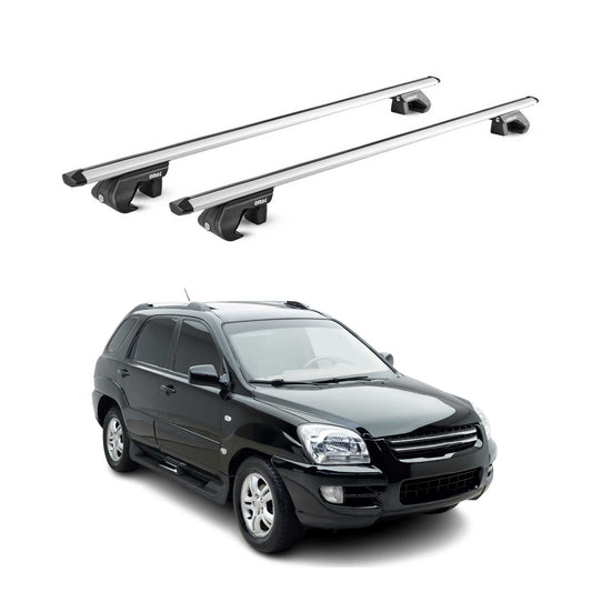 2005-2010 Kia Sportage Roof Rack Cross Bars Silver
