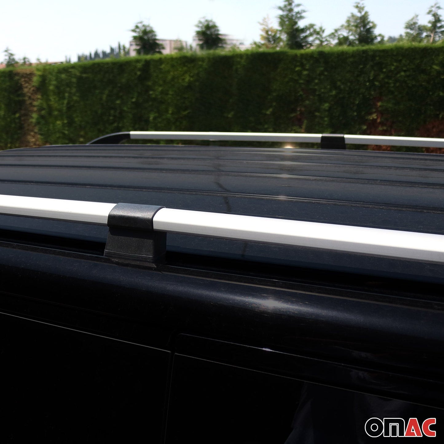 OMAC Roof Rack Side Rails Aluminium fits VW Eurovan 1993-2003 2Pcs Gray L1 Short D7521934