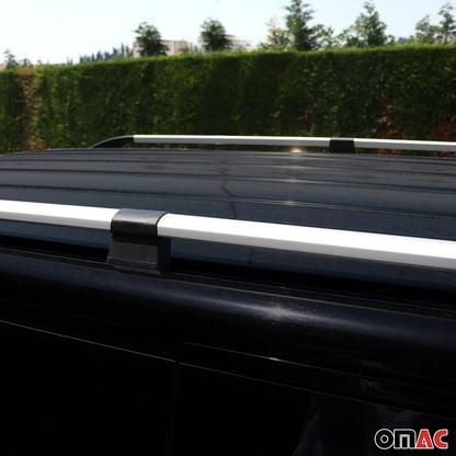 OMAC Roof Rack Side Rails Aluminium fits VW Eurovan 1993-2003 2Pcs Gray L1 Short D7521934