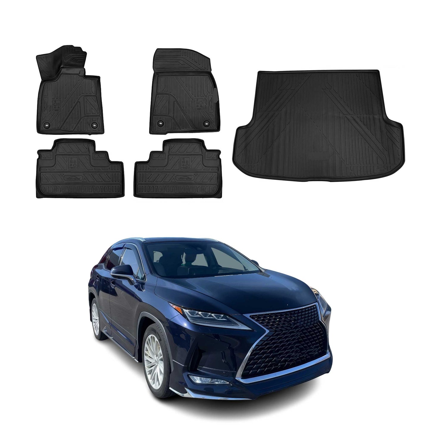 2016-2022 Lexus RX350 Floor Mats & Cargo Liner Full Set All Weather Black