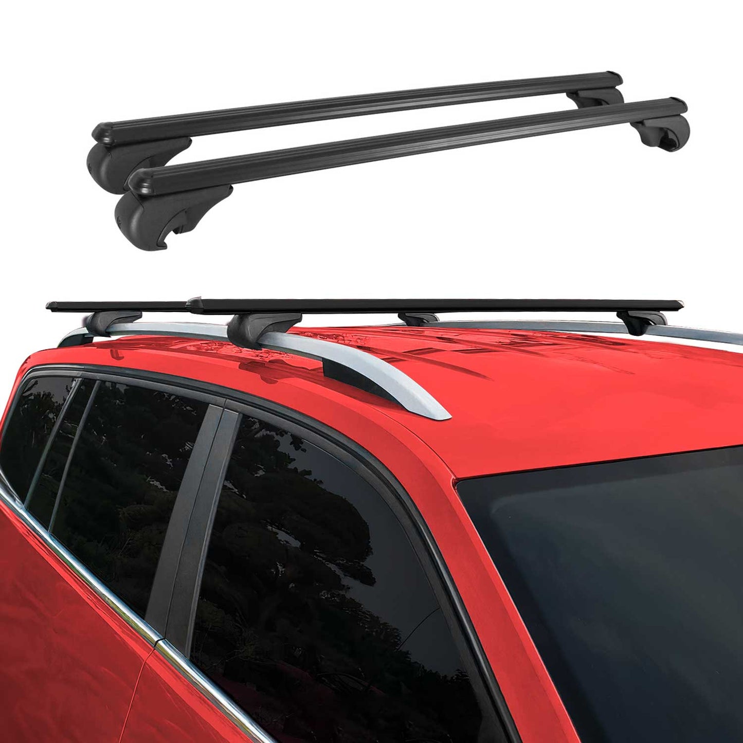 2008-2010 Volvo V70 Roof Rack Cross Bars Black