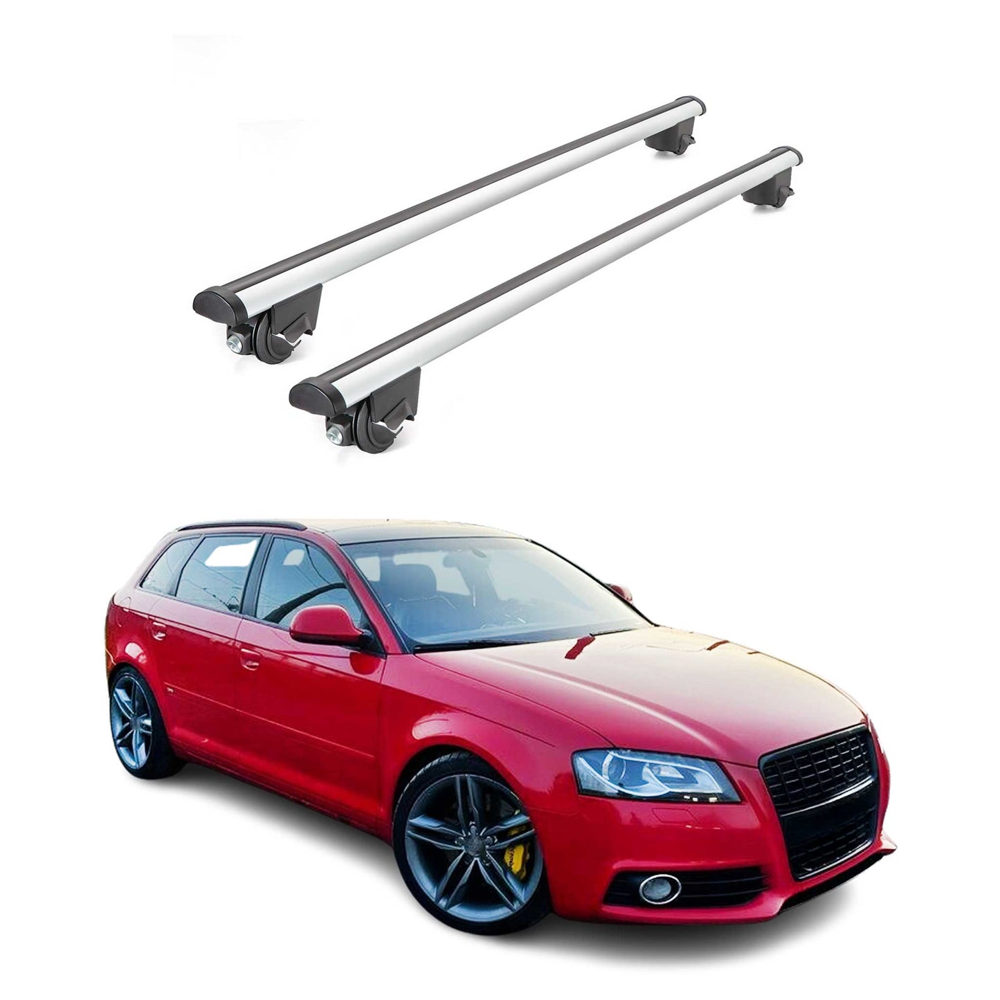 2006-2013 Audi A3 Sportback Roof Rack Cross Bars Silver