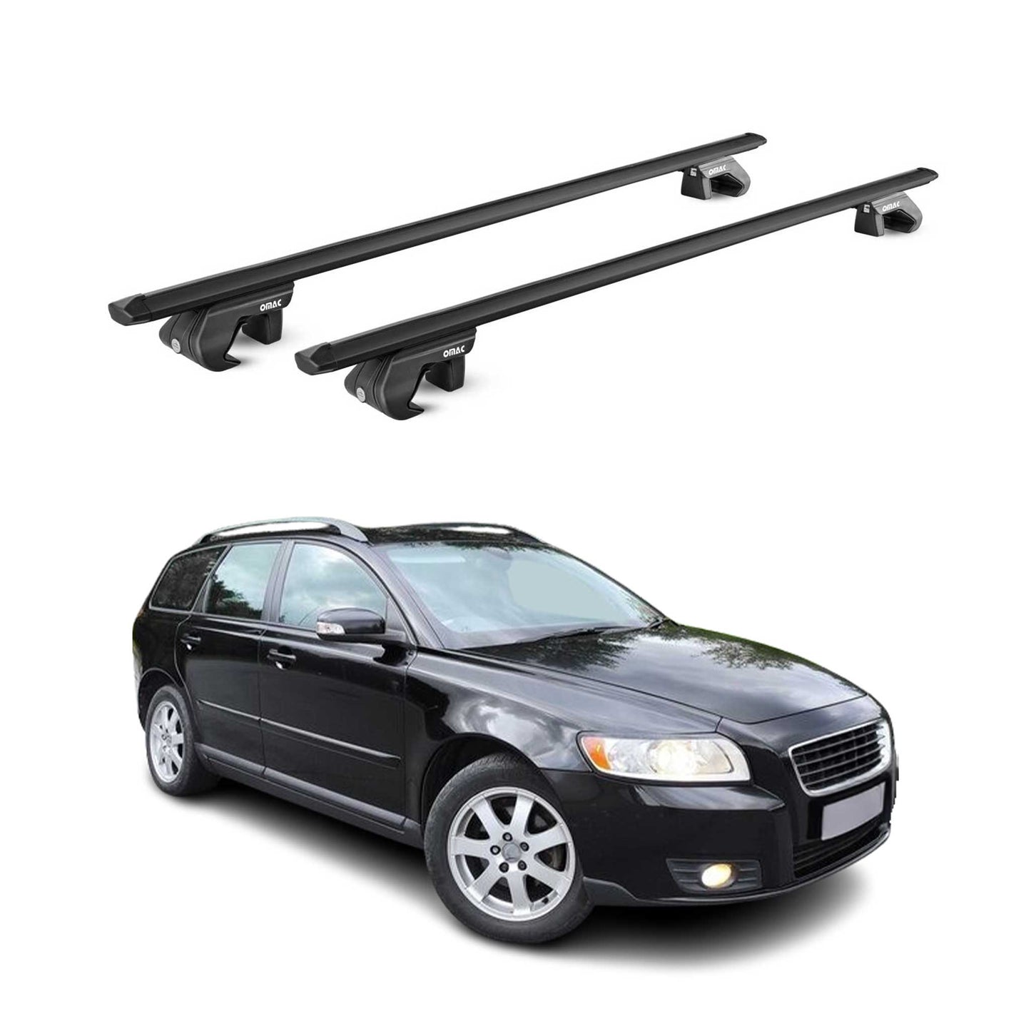 2004-2012 Volvo V50 Roof Rack Cross Bars Luggage Carrier 2 Pcs