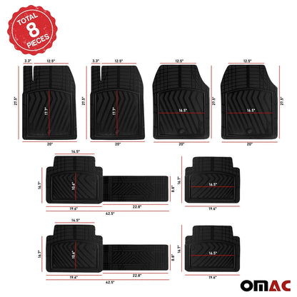 2023-2024 Jeep Grand Wagoneer L OMAC Floor Mats Liner Black TPE All-Weather
