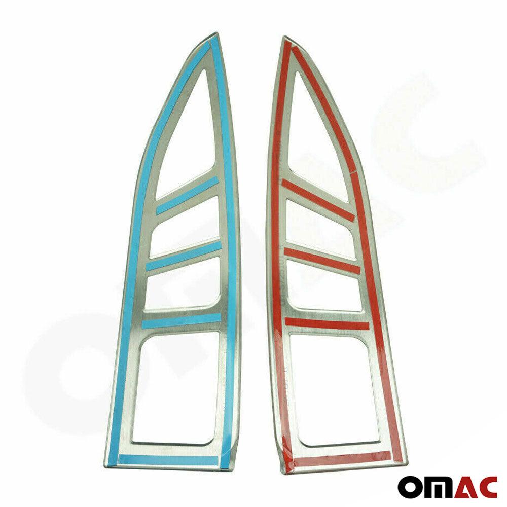 OMAC Trunk Tail Light Trim Frame for Citroen Berlingo 2008-2012 Steel Silver 2 Pcs 5723101