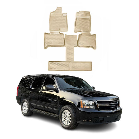2007-2014 Chevrolet Tahoe Floor Mats Liners Full Set All Weather Beige
