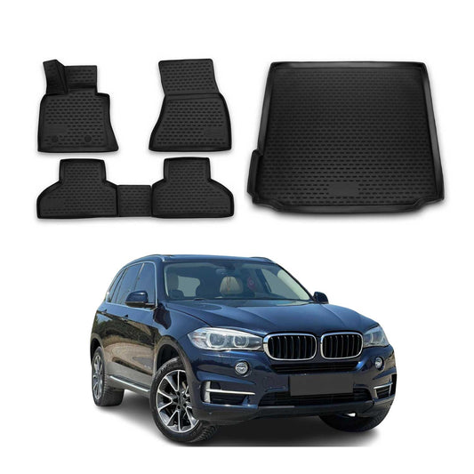 2014-2018 BMW X5 F15 F85 Floor Mats & Cargo Liner Full Set All Weather Black