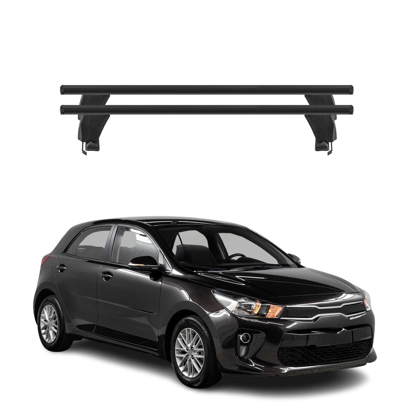 2018-2023 Kia Rio Hatchback Roof Rack Cross Bars Black
