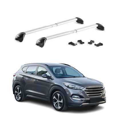 2016-2021 Hyundai Tucson Roof Rack Cross Bars Silver Carrier 2 Pcs
