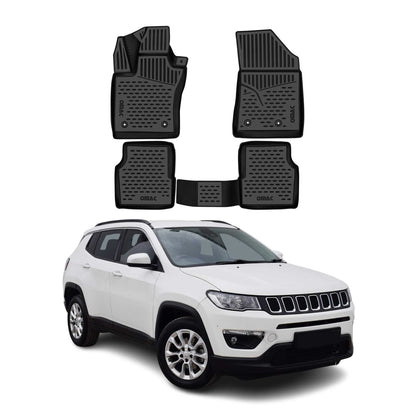 2017-2025 Jeep Compass Floor Mats Liners Full Set All Weather Black