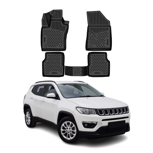 2017-2025 Jeep Compass Floor Mats Liners Full Set All Weather Black