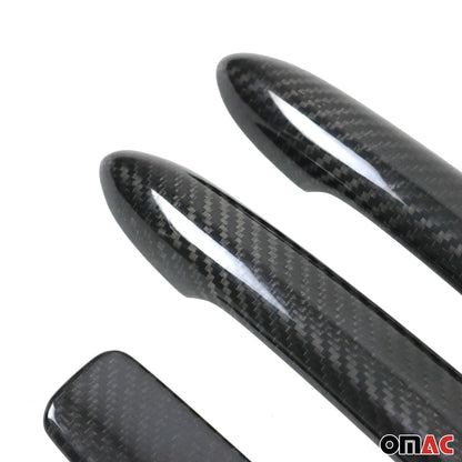 OMAC Door Handle Cover Protector for Renault Clio 2012-2018 Carbon Fiber Black 6 Pcs 6116041C