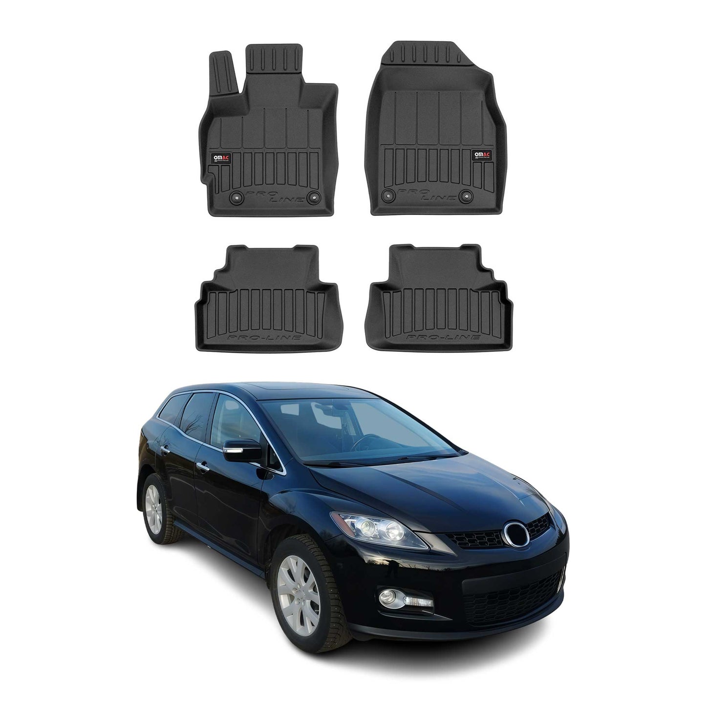 2007-2012 Mazda CX-7 AWD/FWD Premium Floor Mats Liners Full Set All Weather Heavy Duty
