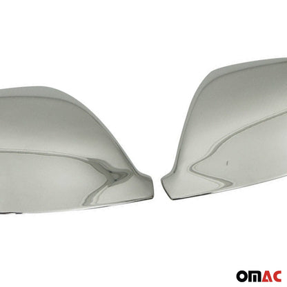 OMAC Side Mirror Cover Caps Fits VW T5 Transporter 2010-2015 Steel Silver 2 Pcs 7530111