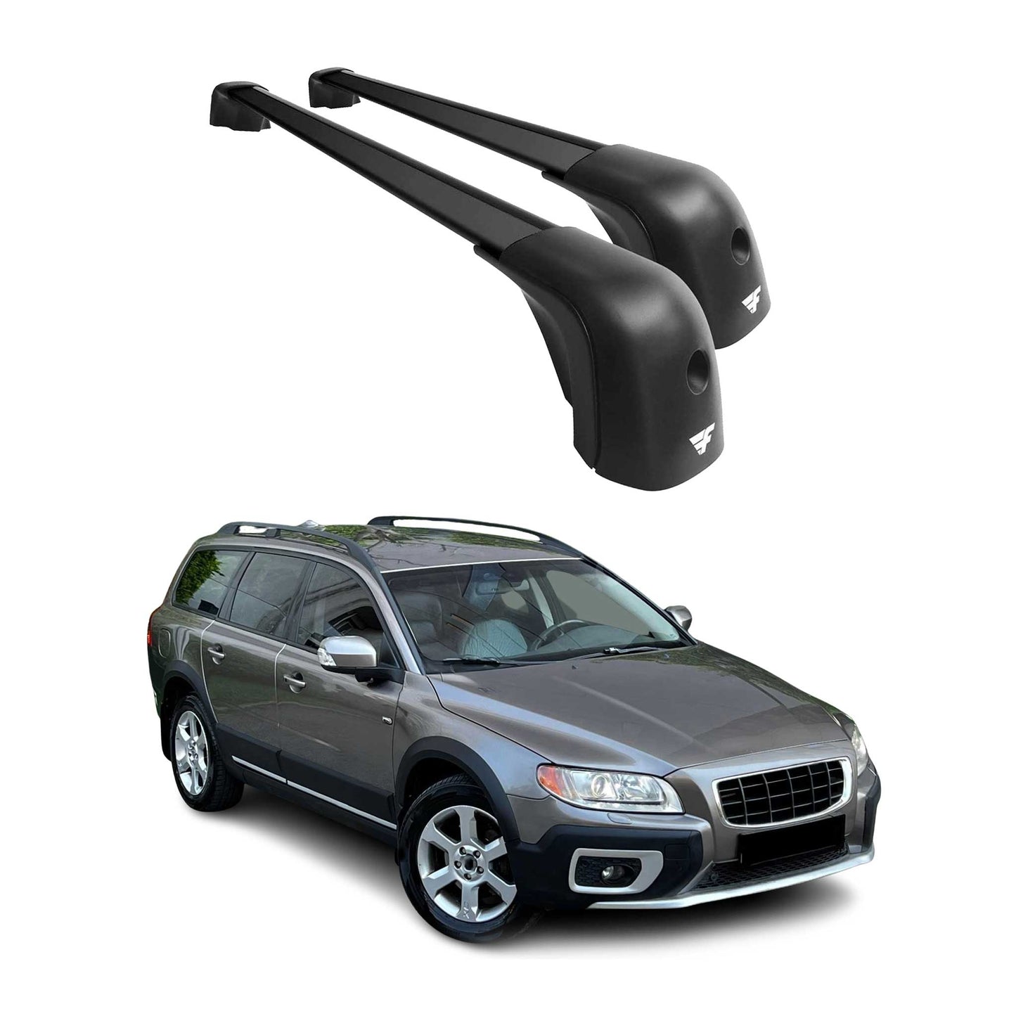 2008-2016 Volvo XC70 Roof Racks Cross Bars Black