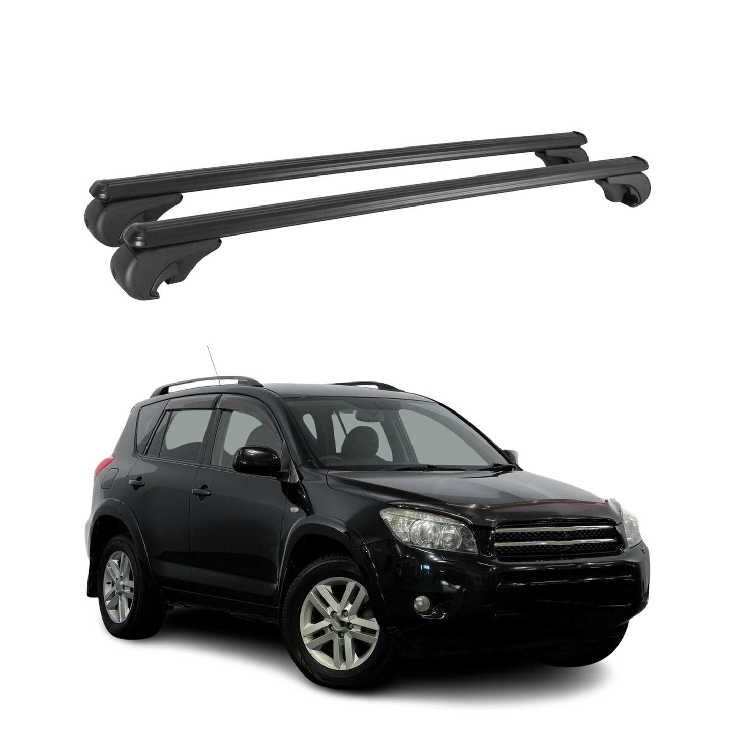 2006-2012 Toyota RAV4 Roof Rack Cross Bars Black