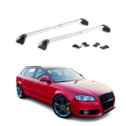 2006-2013 Audi A3 8PA Sportback Roof Rack Cross Bars Silver Luggage Carrier 2Pcs