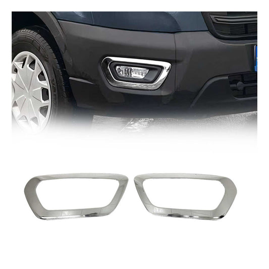 2021-2025 Ford Transit Fog Light Lamp Bezel Cover Stainless Steel Silver 2 Pcs