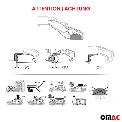 2025 Audi Q5 Roof Rack Cross Bars Luggage Carrier Alu Silver 2x