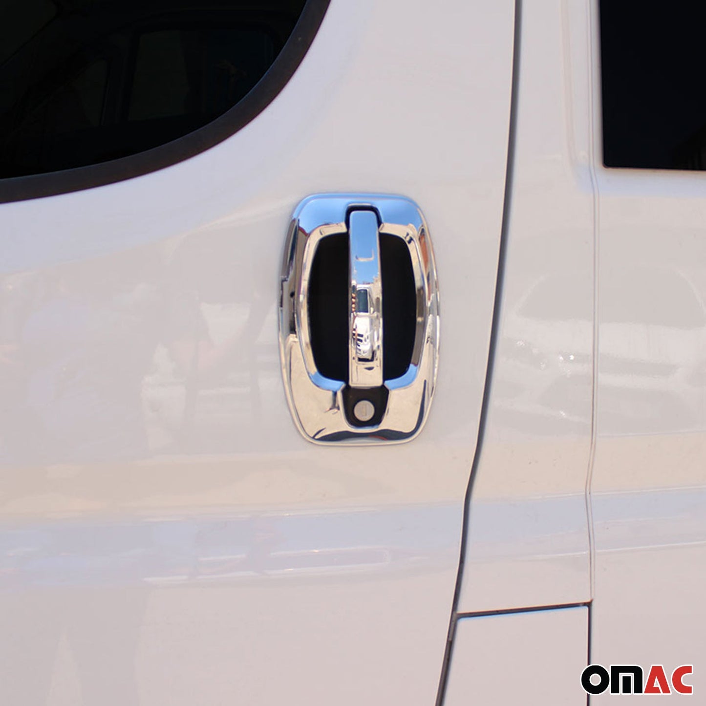 OMAC Car Door Handle Cover Protector for RAM ProMaster 2014-2024 ABS Chrome Silver 8x U005876