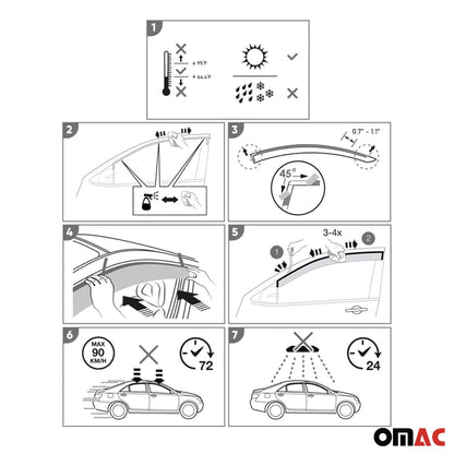 2023-2026 RAM ProMaster Window Visor Vent Rain Deflector 2Pcs Smoke