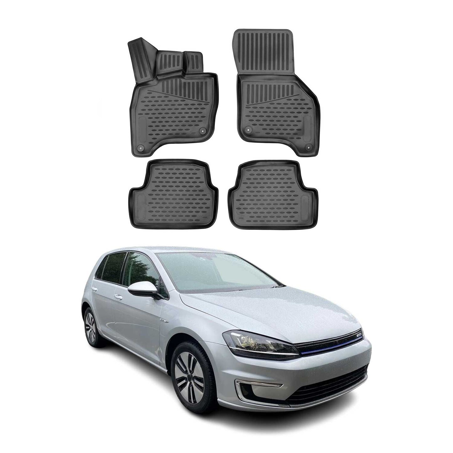 2015-2019 VW e-Golf Floor Mats Liners Full Set All Weather Black
