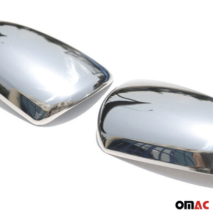 OMAC Side Mirror Cover Caps Fits Smart ForTwo 2007-2015 Steel Silver 2 Pcs 4751111