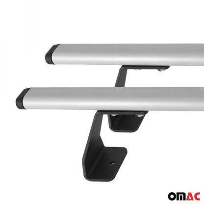 OMAC Trunk Bed Carrier Roof Racks Cross Bars for VW Caddy 2021-2024 Metal Silver 2Pcs 7566910-2