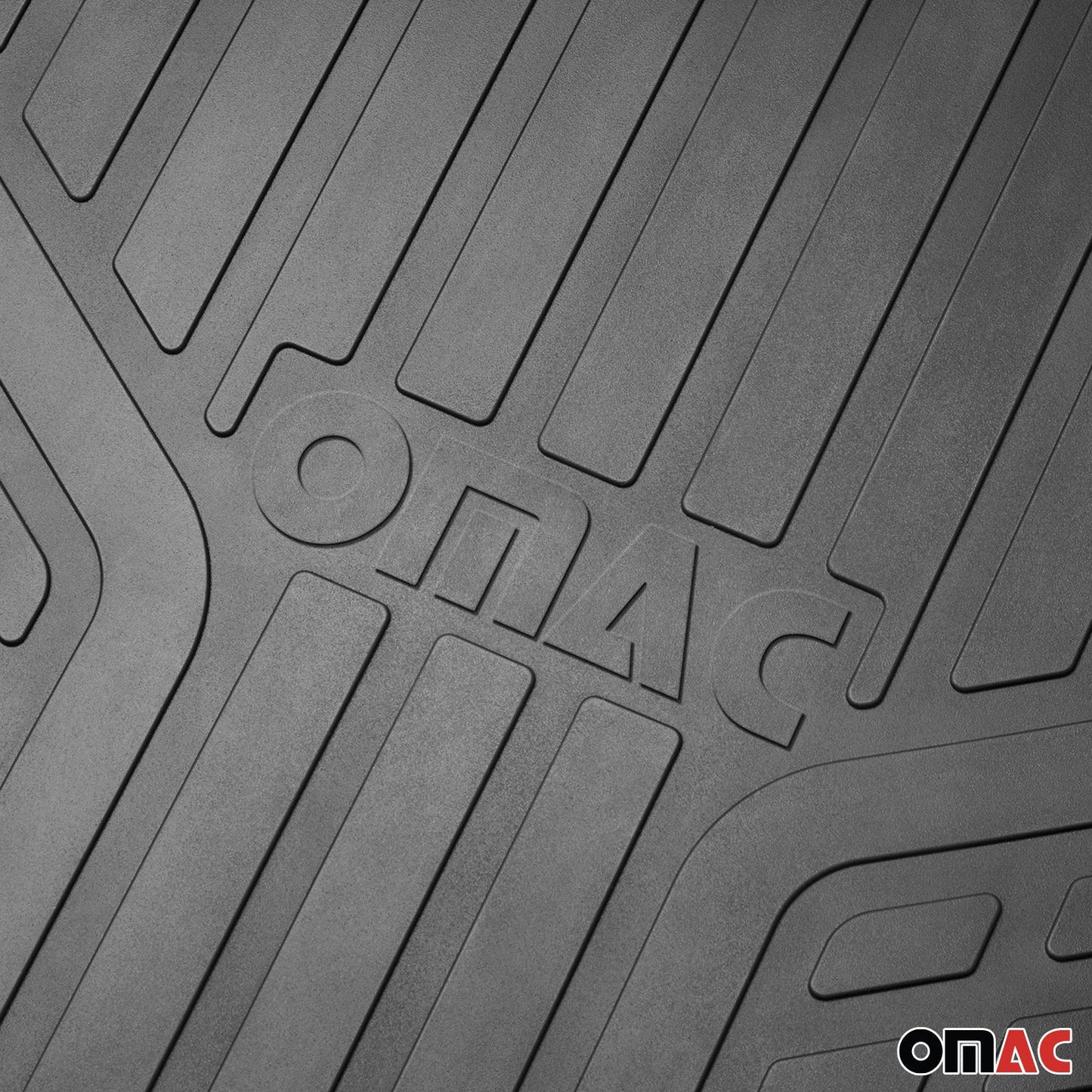 OMAC Trimmable Floor Mats Liner Waterproof for Mercedes GLA Class Rubber Black 4Pcs A058346