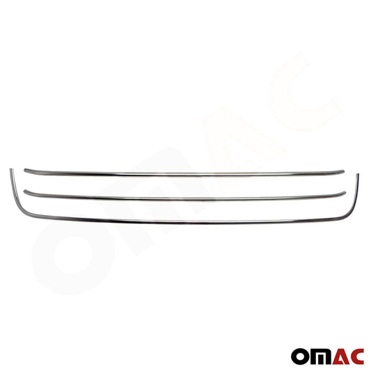 OMAC Front Bumper Grill Trim Molding for VW Amarok 2010-2016 Steel Silver 3 Pcs 7535083