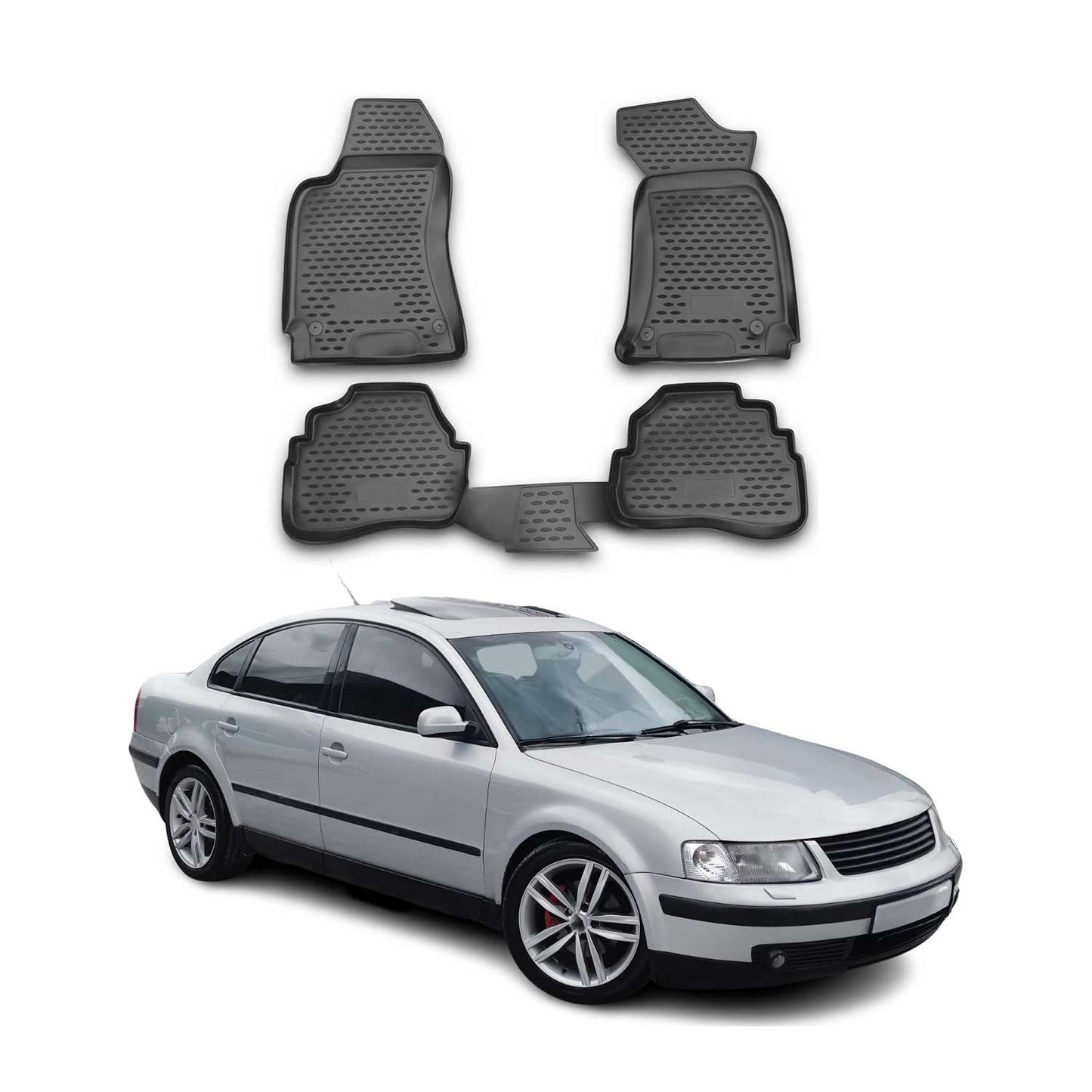1998-2005 VW Passat B5 Wagon Floor Mats Liners Full Set All Weather Black