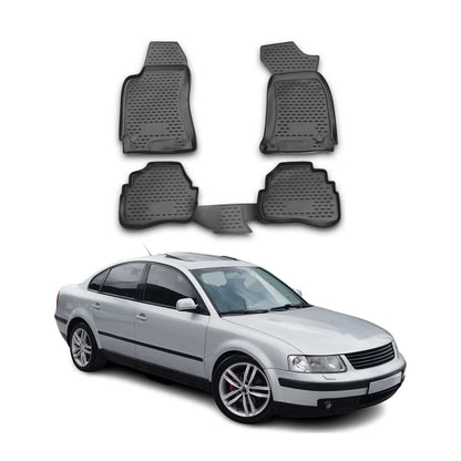 1998-2005 VW Passat B5 Wagon Floor Mats Liners Full Set All Weather Black