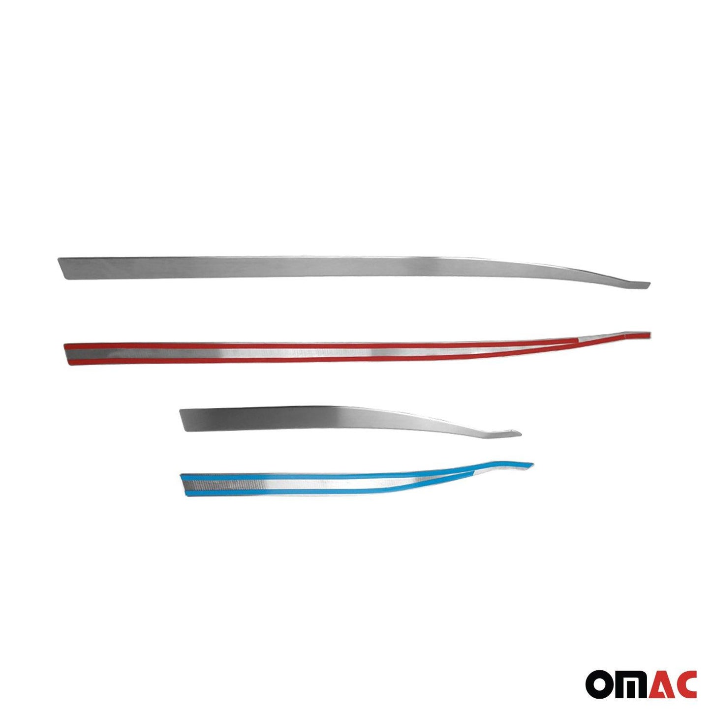 OMAC Side Door Molding Trim for Jeep Renegade 2015-2023 Brushed Steel Silver 4x 1708131T