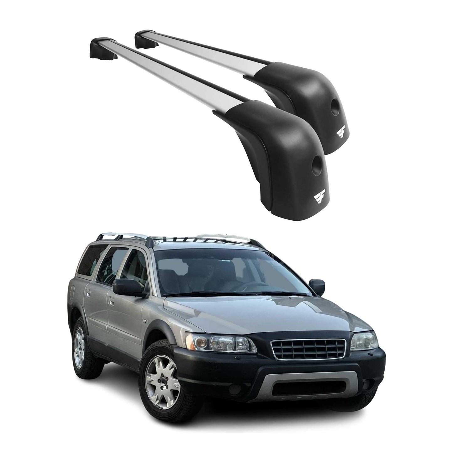 2003-2007 Volvo XC70 Roof Racks Cross Bars Silver