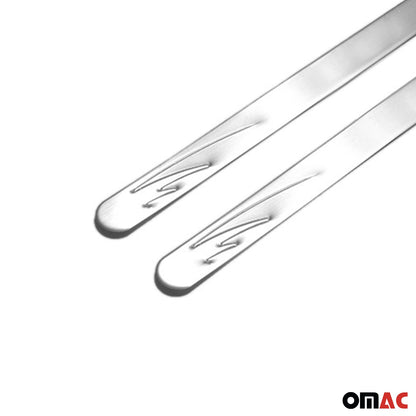 OMAC Door Sill Scuff Plate Scratch Protector for Fiat 500 2012-2016 Steel Silver 2x 2525092