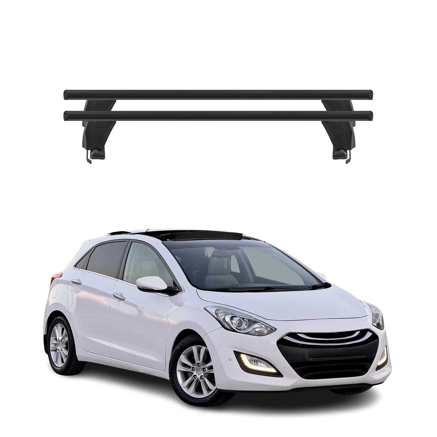 2013-2017 Hyundai Elantra GT Roof Rack Cross Bars Black