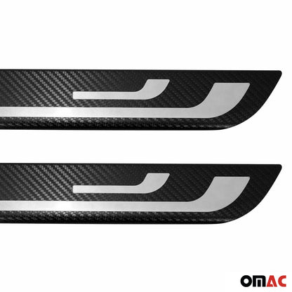 OMAC Door Sill Cover for Ford Kuga 2017-2019 Chrome Carbon Foiled Scuff Plate Guard U014713