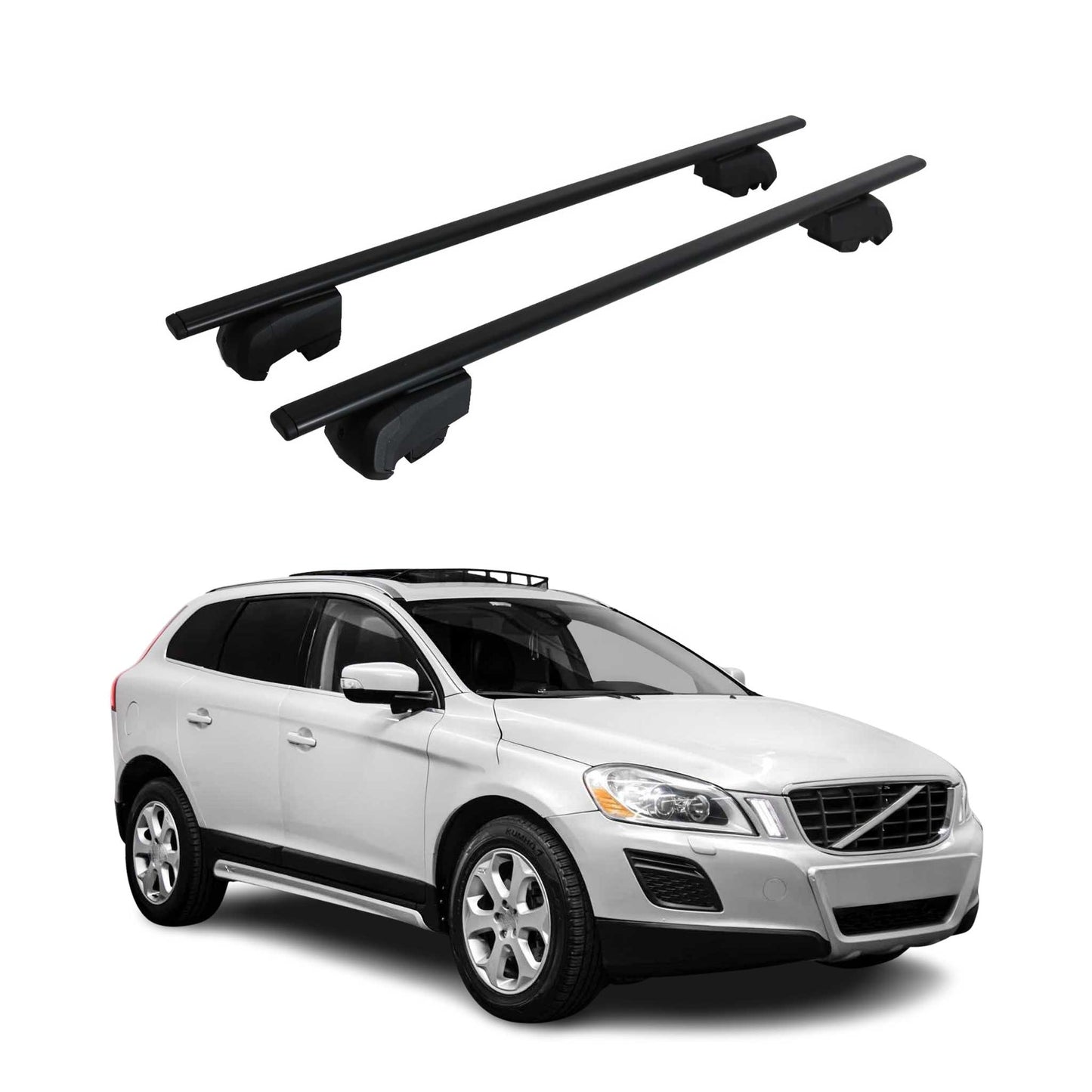 2010-2017 Volvo XC60 Roof Rack Cross Bars Black