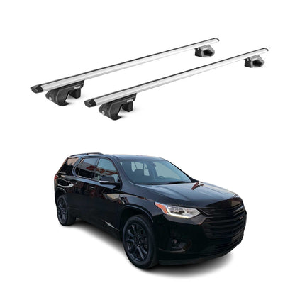 2018-2024 Chevrolet Traverse Roof Rack Cross Bars Silver Carrier 2 Pcs