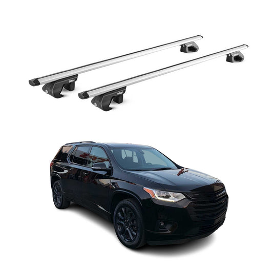 2018-2024 Chevrolet Traverse Roof Rack Cross Bars Silver Carrier 2 Pcs