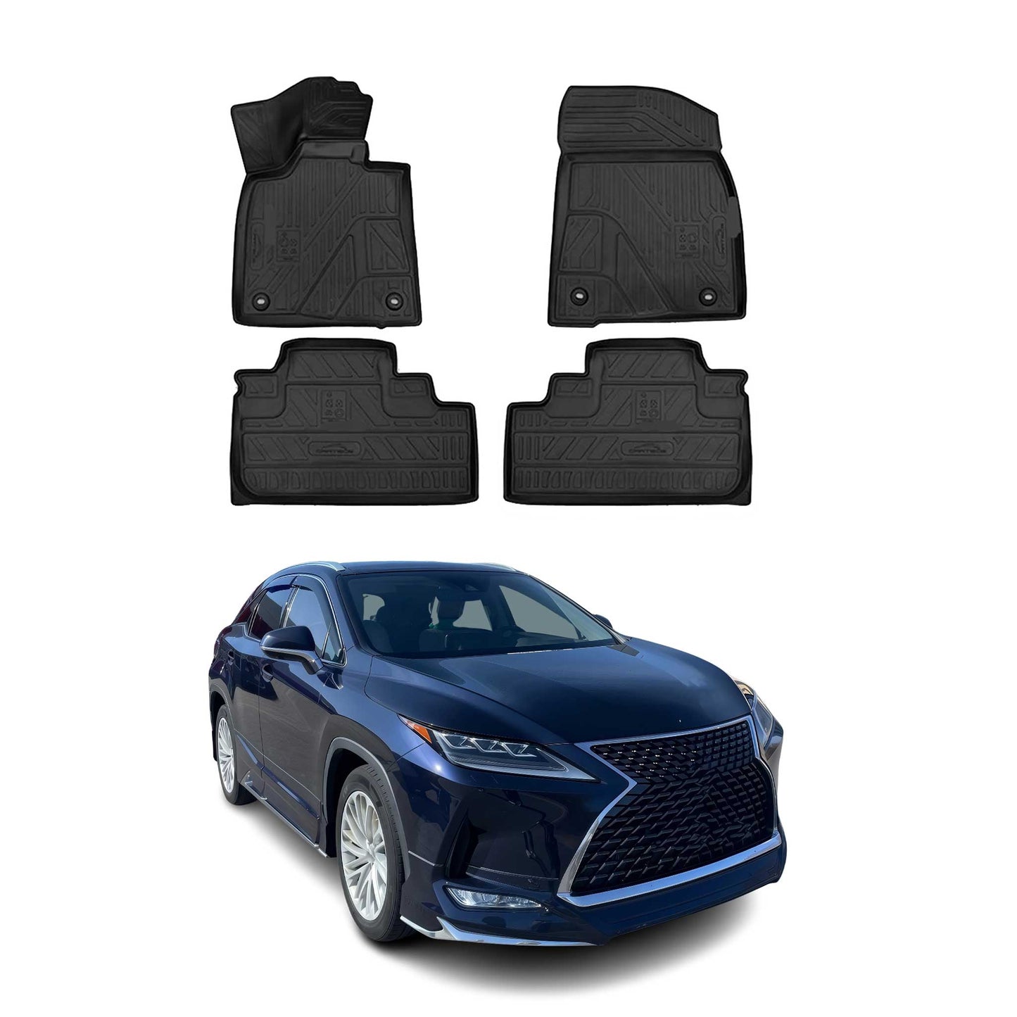 2016-2022 Lexus RX350 Floor Mats Liners Full Set All Weather Black