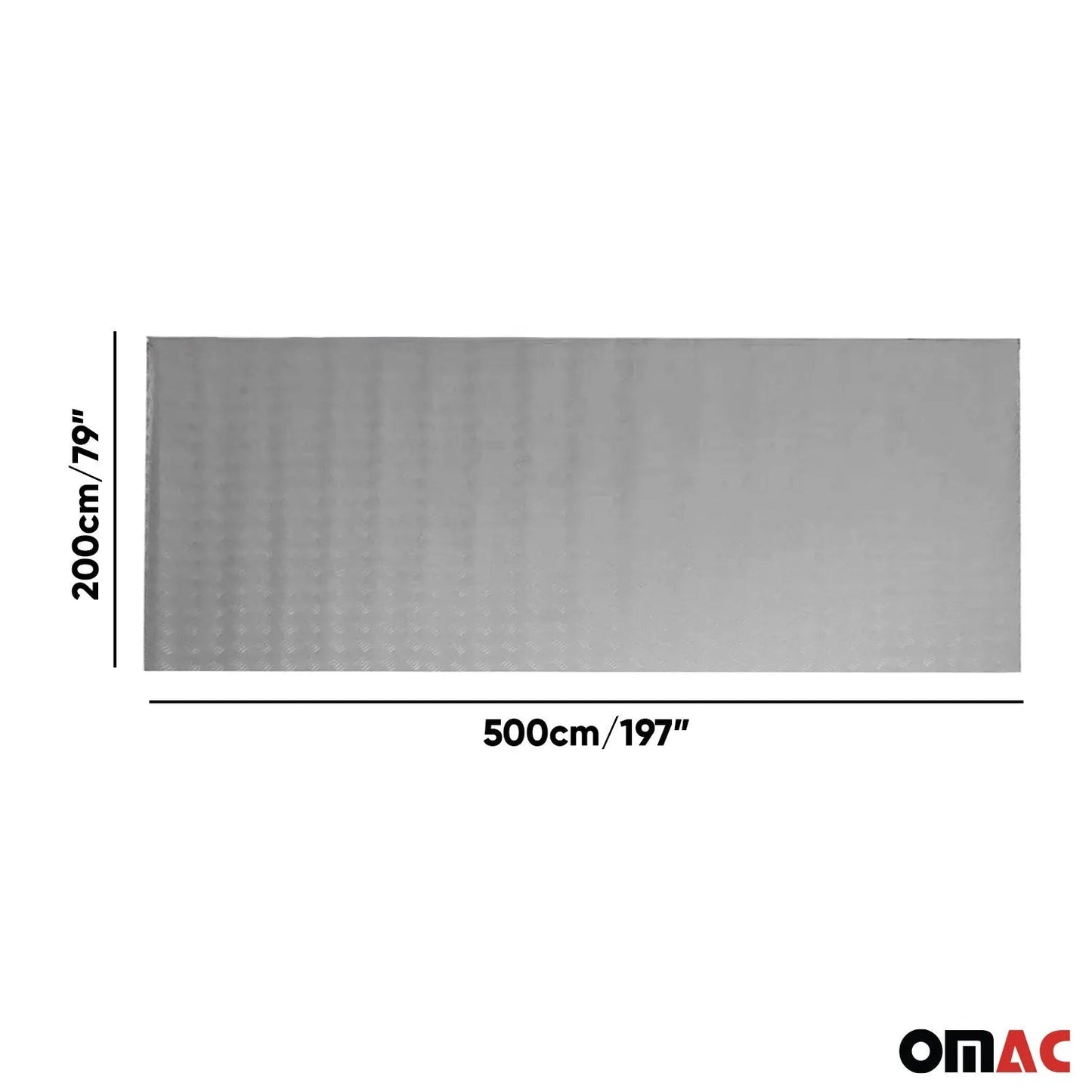 Rubber Truck Bed Liner Trunk Mat Floor Liner Alu. Look Chequered Gray 197"x79"