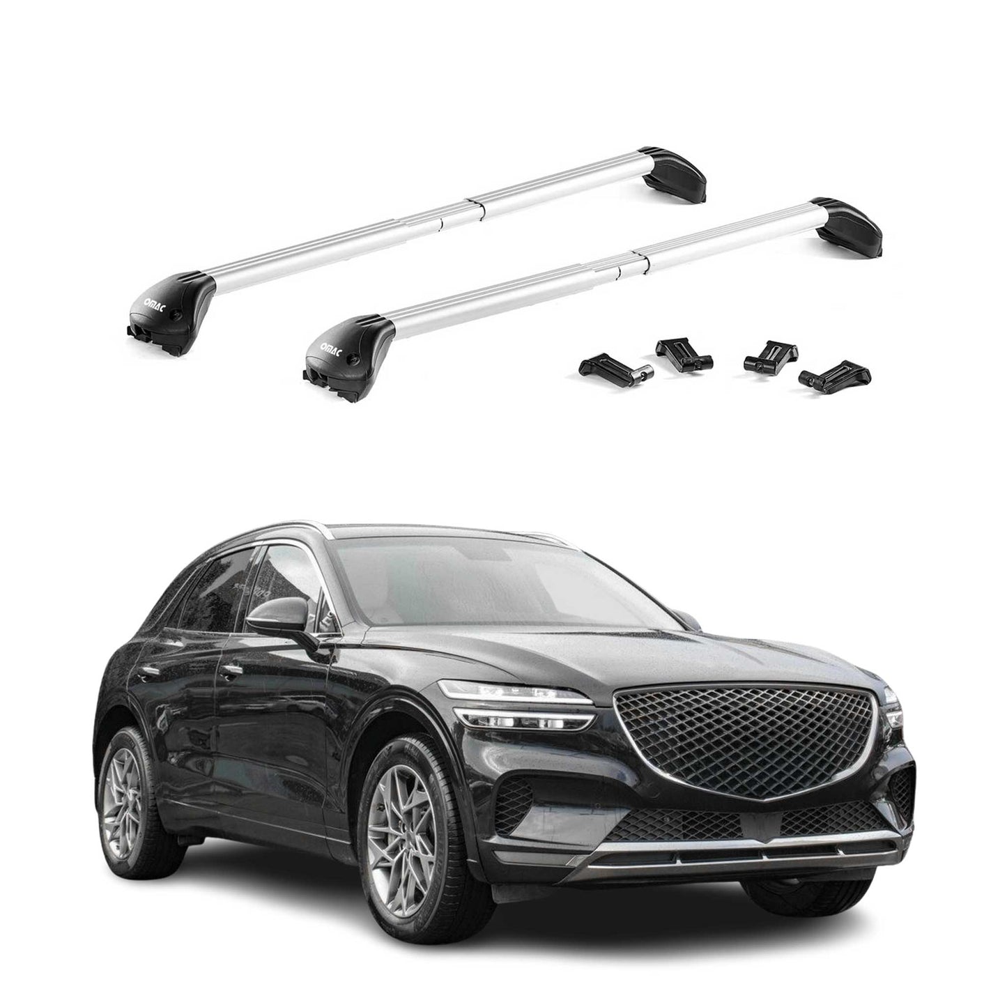 2022-2025 Genesis GV70 Roof Rack Cross Bars Black Carrier 2 Pcs