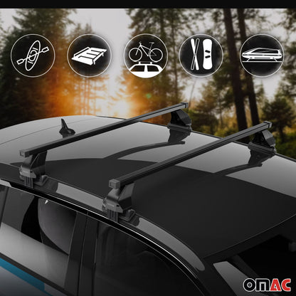 OMAC Smooth Roof Racks Cross Bars Luggage Carrier for Honda Civic 2022-2024 Black 2x G001855
