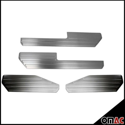 OMAC Door Sill Scuff Plate Scratch Protector for VW Amarok 2010-2020 Steel 4 Pcs 7535094N